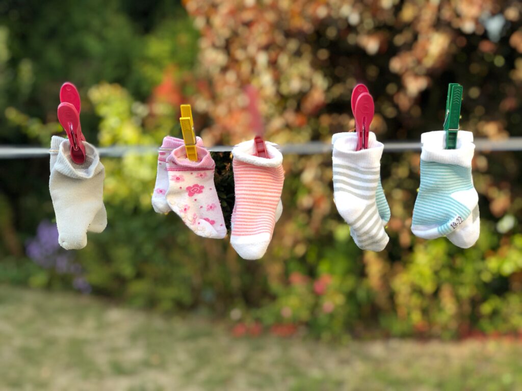 Laundry hanging out on a clothesline